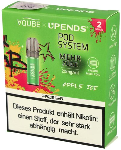 Vqube Upends Apple Ice Pods 2 x 2ml 20mg Vqube Upends Apple Ice Pods 2 x 2ml 20mg