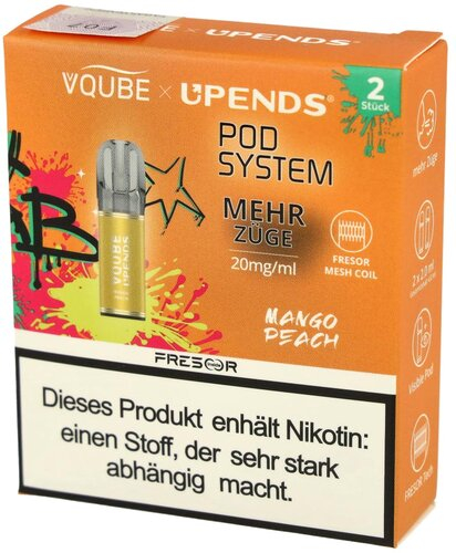 Vqube Upends Mango Peach Pods 2 x 2ml 20mg Vqube Upends Mango Peach Pods 2 x 2ml 20mg