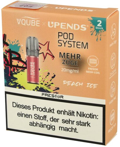Vqube Upends Peach Ice Pods 2 x 2ml 20mg Vqube Upends Peach Ice Pods 2 x 2ml 20mg