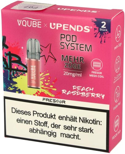 Vqube Upends Peach Raspberry Pods 2 x 2ml 20mg Vqube Upends Peach Raspberry Pods 2 x 2ml 20mg