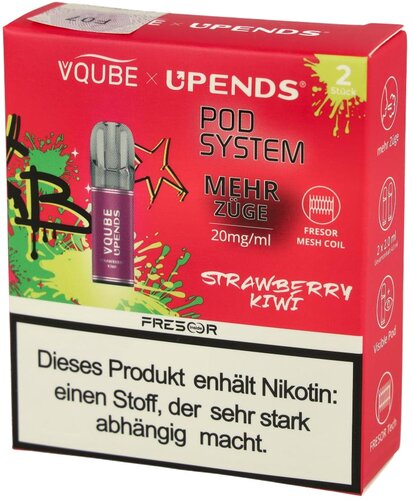 Vqube Upends Strawberry Kiwi Pods 2 x 2ml 20mg Vqube Upends Strawberry Kiwi Pods 2 x 2ml 20mg