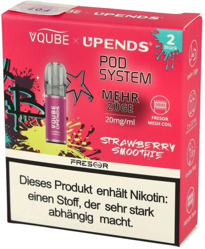 Vqube Upends Strawberry Smoothie Pods 2 x 2ml 20mg Vqube Upends Strawberry Smoothie Pods 2 x 2ml 20mg