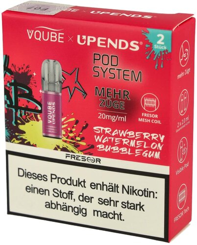 Vqube Upends Strawberry Watermelon Bubblegum Pods 2 x 2ml 20mg Vqube Upends Strawberry Watermelon Bubblegum Pods 2 x 2ml 20mg
