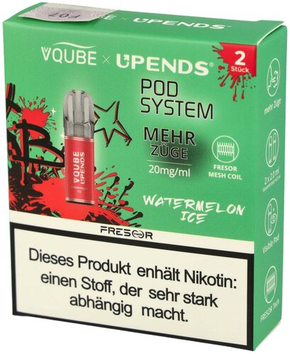 Vqube Upends Watermelon Ice Pods 2 x 2ml 20mg Vqube Upends Watermelon Ice Pods 2 x 2ml 20mg