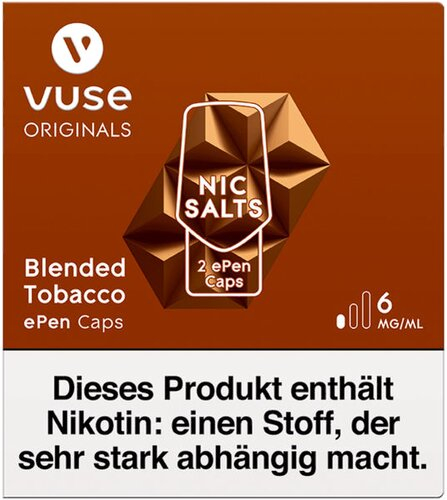 Vuse ePen Caps Blended Tobacco Nic Salts 6mg Vuse ePen Caps Blended Tobacco Nic Salts 6mg