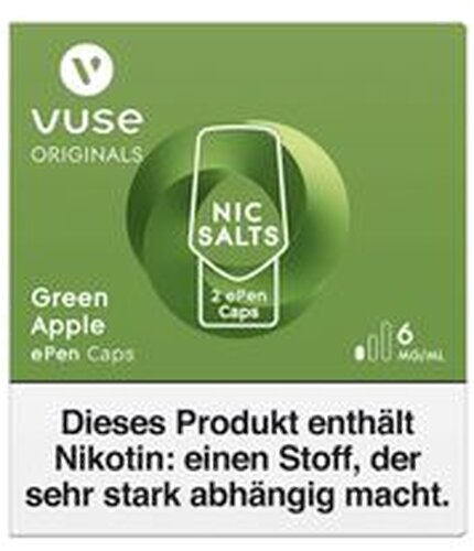 Vuse ePen Caps Green Apple 6mg Vuse ePen Caps Green Apple 6mg
