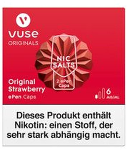 Vuse ePen Caps Original Strawberry 6mg Nic Salts Vuse ePen Caps Original Strawberry 6mg Nic Salts