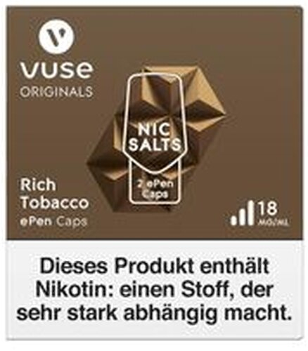 Vuse ePen Caps vPro Rich Tobacco Nic Salts 18mg Nikotin Vuse ePen Caps vPro Rich Tobacco Nic Salts 18mg Nikotin