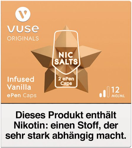 Vuse ePen Caps vPro infused vanilla 12mg Nic Salts Vuse ePen Caps vPro infused vanilla 12mg Nic Salts