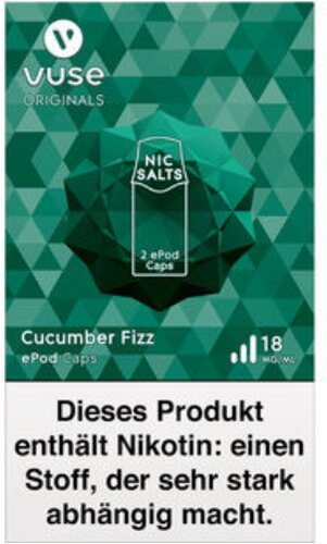 Vuse ePod Caps Nic Salts Cucumber Fizz 18mg Vuse ePod Caps Nic Salts Cucumber Fizz 18mg