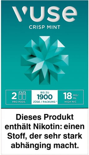 Vuse Pod Crisp Mint 2 Stück je 18mg/ml Vuse Pod Crisp Mint 2 Stück je 18mg/ml
