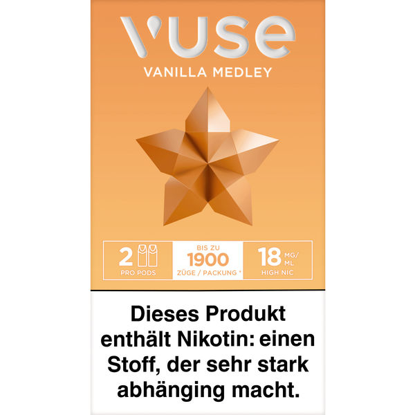 Vuse PRO Smart Caps Vanilla Medley 2 Stück je 18mg/ml Vuse PRO Smart Caps Vanilla Medley 2 Stück je 18mg/ml