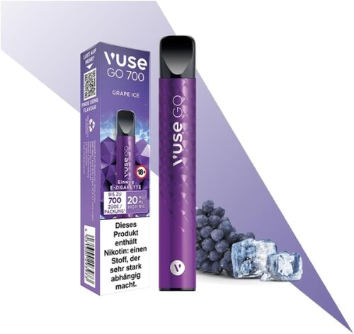 Vuse Go 700 Einweg E-Shisha Grape Ice 20mg Vuse Go 700 Einweg E-Shisha Grape Ice 20mg