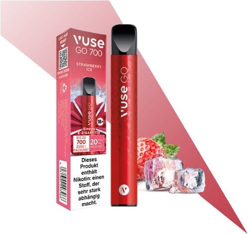 Vuse Go 700 Einweg E-Zigarette Strawberry Ice 20mg Vuse Go 700 Einweg E-Zigarette Strawberry Ice 20mg