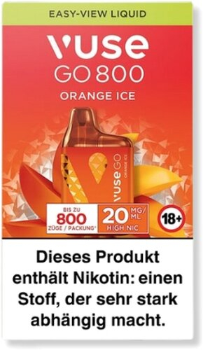 Vuse Go 800 Einweg E-Zigarette Orange Ice 20mg Vuse Go 800 Einweg E-Zigarette Orange Ice 20mg