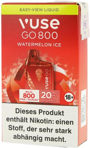 Vuse Go 800 Einweg E-Zigarette Watermelon Ice 20mg Vuse Go 800 Einweg E-Zigarette Watermelon Ice 20mg