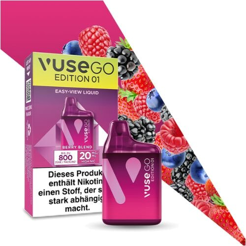 Vuse Go EDITION 01 BERRY BLEND Einweg E-Zigarette 20mg EASY-VIEW LIQUID Vuse Go EDITION 01 BERRY BLEND Einweg E-Zigarette 20mg EASY-VIEW LIQUID