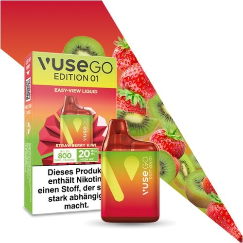 Vuse Go EDITION 01 STRAWBERRY KIWI Einweg E-Zigarette 20mg EASY-VIEW LIQUID Vuse Go EDITION 01 STRAWBERRY KIWI Einweg E-Zigarette 20mg EASY-VIEW LIQUID