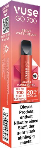 Vuse Go 700 Einweg E-Zigarette Berry Watermelon 20mg/ml Nikotin Vuse Go 700 Einweg E-Zigarette Berry Watermelon 20mg/ml Nikotin
