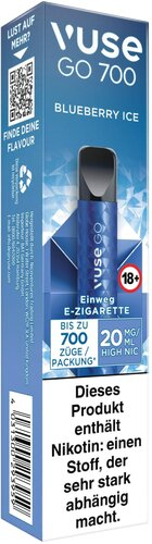 Vuse Go 700 Einweg E-Zigarette Blueberry Ice 20mg/ml Nikotin