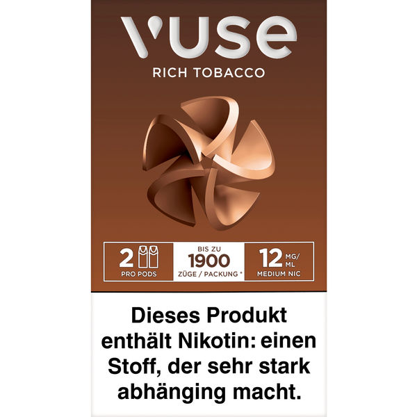Vuse PRO Smart Caps Rich Tobacco 2 Stück 12mg/ml Vuse PRO Smart Caps Rich Tobacco 2 Stück 12mg/ml