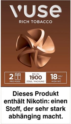 Vuse PRO Smart Caps Rich Tobacco 2 Stück 18mg/ml