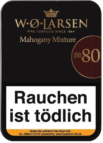 W. O. Larsen Mahagony Mixture No. 80 Pfeifentabak 100g Dose W. O. Larsen Mahagony Mixture No. 80 Pfeifentabak 100g Dose