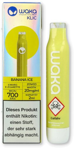 Waka Klic Einweg E-Zigarette Banana Ice 20mg Waka Klic Einweg E-Zigarette Banana Ice 20mg