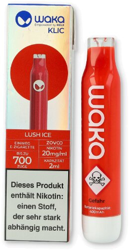 Waka Klic Einweg E-Zigarette Lush Ice 20mg Waka Klic Einweg E-Zigarette Lush Ice 20mg