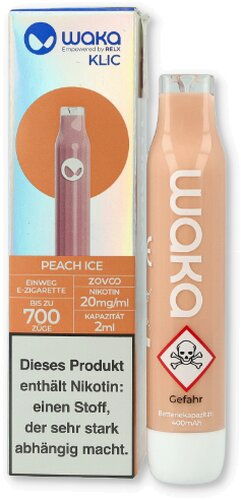 Waka Klic Einweg E-Zigarette Peach Ice 20mg Waka Klic Einweg E-Zigarette Peach Ice 20mg