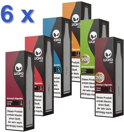 Einweg E-Shisha Probierset Waka Mini 700 Einweg E-Shisha Probierset Waka Mini 700