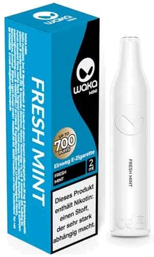 Waka Mini 700 Einweg E-Zigarette Fresh Mint Aroma 18mg Nikotin Waka Mini 700 Einweg E-Zigarette Fresh Mint Aroma 18mg Nikotin