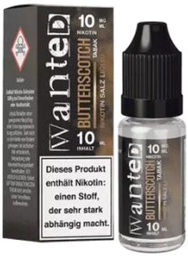 Wanted Overdosed Nikotinsalzliquid Butterscotch Tabak 10mg Wanted Overdosed Nikotinsalzliquid Butterscotch Tabak 10mg