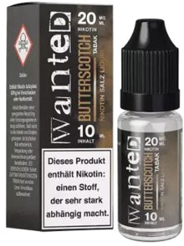 Wanted Overdosed Nikotinsalzliquid Butterscotch Tabak 20mg Wanted Overdosed Nikotinsalzliquid Butterscotch Tabak 20mg