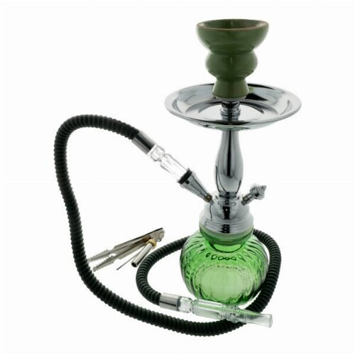 Wasserpfeife mit 1 Anschluss 24 cm Grün