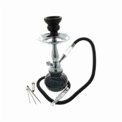 Wasserpfeife mit 1 Anschluss 24 cm Schwarz Wasserpfeife mit 1 Anschluss 24 cm Schwarz