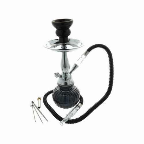 Wasserpfeife mit 1 Anschluss 24 cm Schwarz Wasserpfeife mit 1 Anschluss 24 cm Schwarz