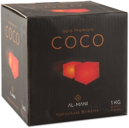Wasserpfeifenkohle AL MANI Premium 1 kg 2,6 x 2,6 x 2,6 cm