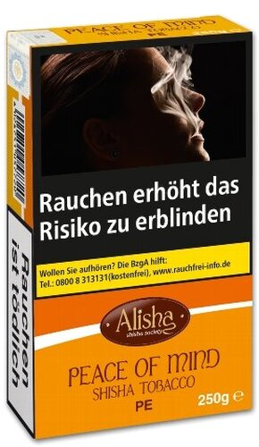 Wasserpfeifentabak-Alisha Peace of Mind (Peach) 250g Wasserpfeifentabak-Alisha Peace of Mind (Peach) 250g