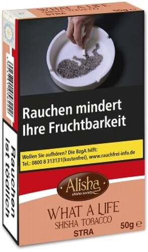 Wasserpfeifentabak Alisha What a Life (Strawberry) 50g Wasserpfeifentabak Alisha What a Life (Strawberry) 50g