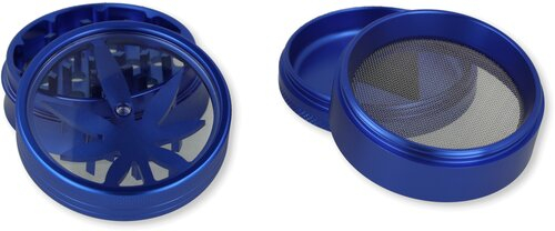 Weedblatt Grinder 4-teilig Blau
