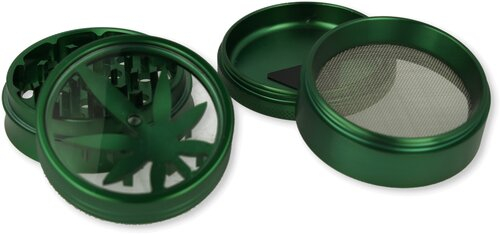 Weedblatt Grinder 4-teilig Grün