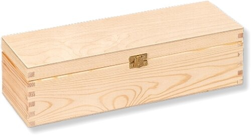 Weinkiste aus Holz für 1 Flasche mit Scharnierdeckel