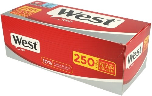 West Zigarettenhülsen Red Spezial 250 Stück West Zigarettenhülsen Red Spezial 250 Stück
