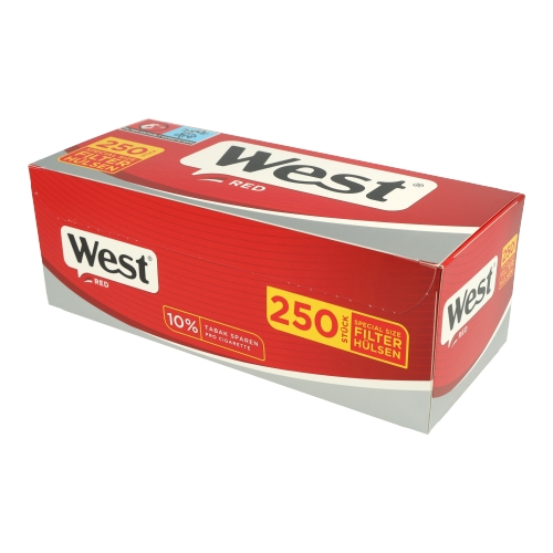 West Zigarettenhülsen Red Spezial 250 Stück West Zigarettenhülsen Red Spezial 250 Stück
