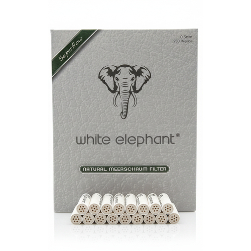 White Elephant Natural Meerschaum Pfeifenfilter 9mm Jumbo Supermix  250 Stück