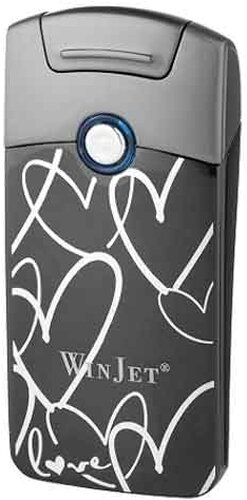 Win Jet Lichtbogen Feuerzeug USB  Herzen schwarz 