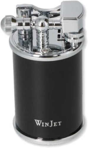 Winjet Tischfeuerzeug Steinzündung Schwarz/Silber