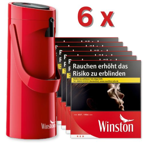 Aktionspaket 6x Winston Zigaretten und 1x Kaffee Kanne