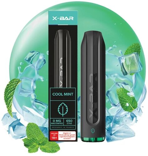 X-Bar Einweg E-Shisha Cool Mint 10mg ca. 650 Züge